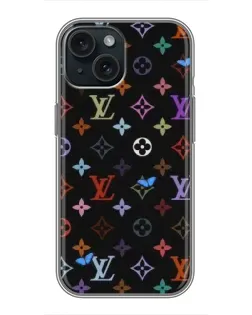 Чохол для iPhone 15 з картинкою «Кольорова монограма LV»