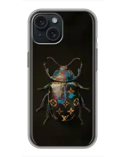 Чохол для iPhone 15 з картинкою «LV — мармуровий принт»