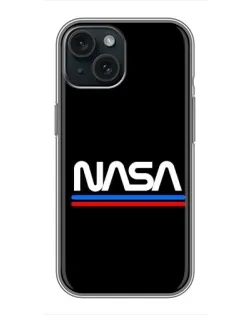Чохол для iPhone 15 з картинкою «NASA — класика Red Blue»