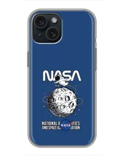 Чохол для iPhone 15 з картинкою «NASA — місячна місія»