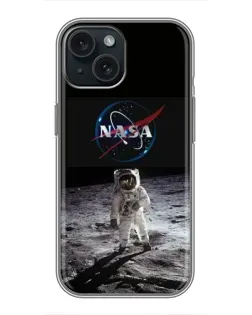 Чохол для iPhone 15 з картинкою «Астронавт на Місяці»
