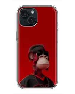 Чохол для iPhone 15 з картинкою «Bored Ape в червоному»
