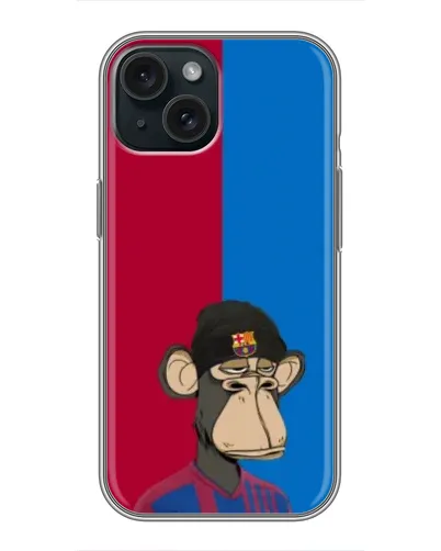 Чохол для iPhone 15 з картинкою «Bored Ape — фанат Барси»