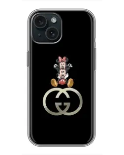 Чохол для iPhone 15 з картинкою «Мінні Маус на лого»