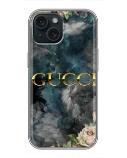 Чохол для iPhone 15 з картинкою «Абстрактні квіти Gucci»