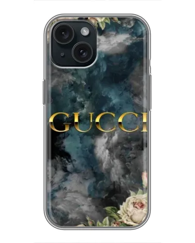 Чохол для iPhone 15 з картинкою «Абстрактні квіти Gucci»
