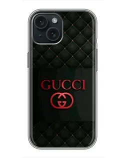 Чохол для iPhone 15 з картинкою «Gucci — стьобаний чорний»