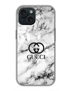 Чохол для iPhone 15 з картинкою «Gucci — мармуровий шик»