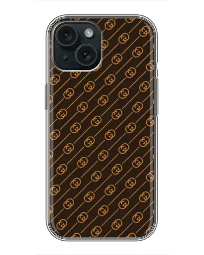 Чохол для iPhone 15 з картинкою «Gucci — золоті діагоналі»