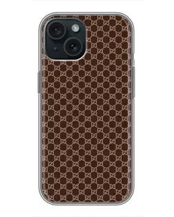Чохол для iPhone 15 з картинкою «Gucci — шоколадна сітка» Чохол для iPhone 15 з картинкою «Gucci — шоколадна сітка»