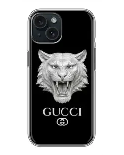 Чохол для iPhone 15 з картинкою «Gucci — срібний лев» Чохол для iPhone 15 з картинкою «Gucci — срібний лев»