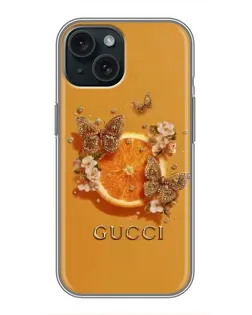 Чохол для iPhone 15 з картинкою «Gucci — золоті метелики» Чохол для iPhone 15 з картинкою «Gucci — золоті метелики»