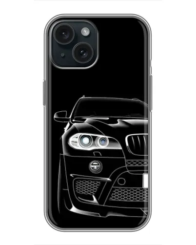 Чохол для iPhone 15 з картинкою «Темний силует BMW»