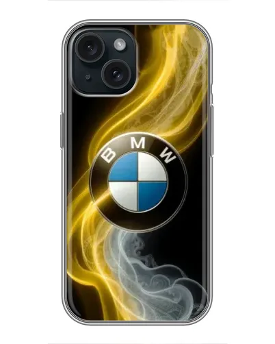 Чохол для iPhone 15 з картинкою «Золотистий дим BMW»