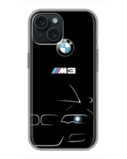 Чохол для iPhone 15 з картинкою «Мінімалістичний принт BMW M3»