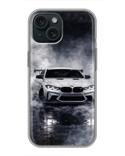 Чохол для iPhone 15 з картинкою «BMW крізь туман»