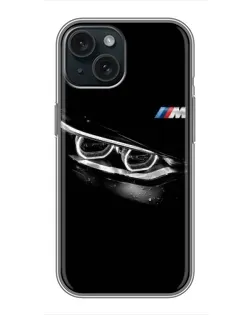 Чехол для iPhone 15 с картинкой «BMW — взгляд тигра»