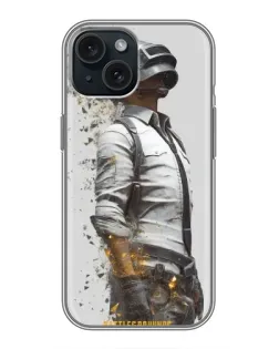 Чехол для iPhone 15 с картинкой «PUBG — боец в пыли»