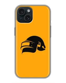 Чехол для iPhone 15 с картинкой «PUBG — золотой шлем»