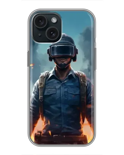 Чехол для iPhone 15 с картинкой «PUBG — реалистичный герой»
