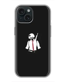 Чехол для iPhone 15 с картинкой «PUBG — силуэт воина»