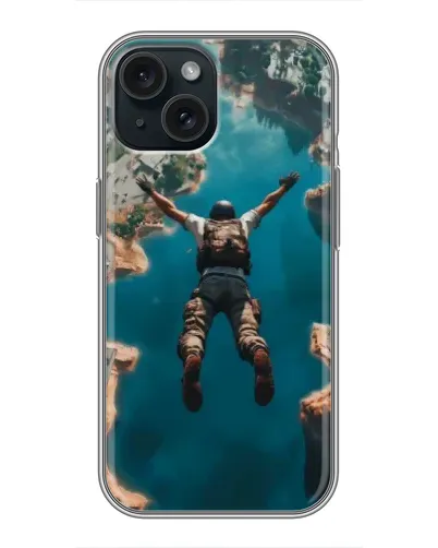 Чехол для iPhone 15 с картинкой «PUBG — свободное падение»