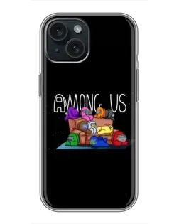 Чохол для iPhone 15 з картинкою «Логотип Among Us»