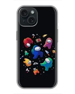 Чохол для iPhone 15 з картинкою «Among Us космос»