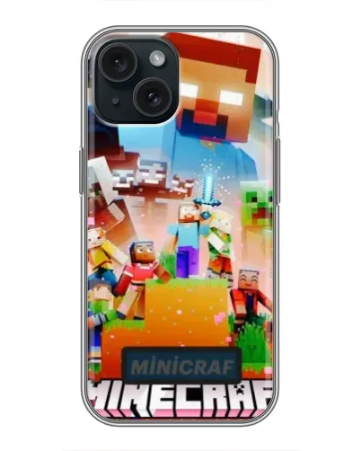 Чохол для iPhone 15 з картинкою «Minecraft герої гри»
