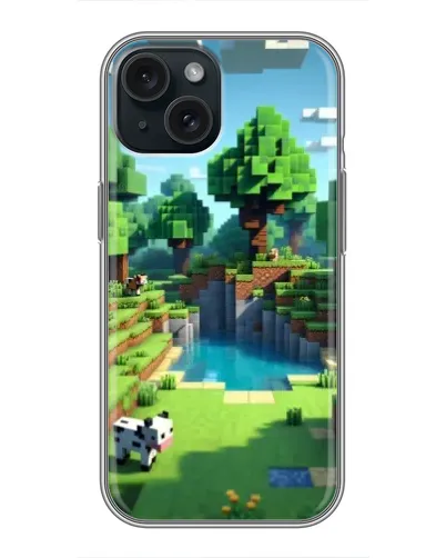 Чохол для iPhone 15 з картинкою «Minecraft літній день»
