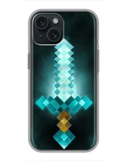 Чохол для iPhone 15 з картинкою «Алмазний меч неон»