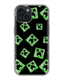 Чохол для iPhone 15 з картинкою «Паттерн з кріперами»