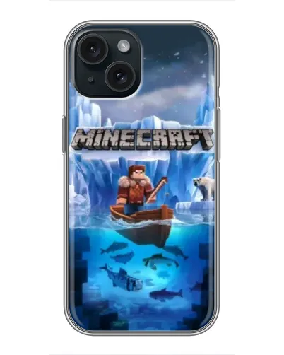 Чохол для iPhone 15 з картинкою «Minecraft льодянийсвіт»
