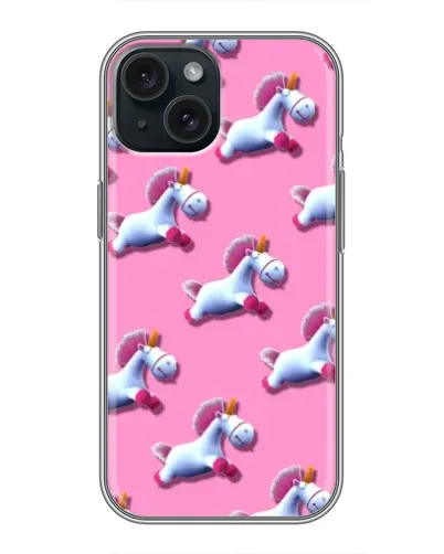 Чохол для iPhone 15 з картинкою «Єдинороги на рожевому»