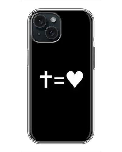 Чехол для iPhone 15 с картинкой «Крест и Сердце»