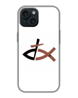 Чехол для iPhone 15 с картинкой «Рыба и крест»