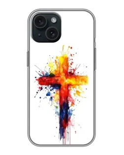 Чехол для iPhone 15 с картинкой «Акварельный крест»