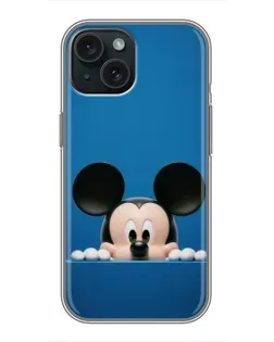 Чохол для iPhone 15 з картинкою «Міккі виглядає»