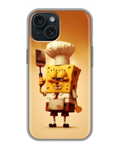 Чохол для iPhone 15 з картинкою «Губка Боб кухар»