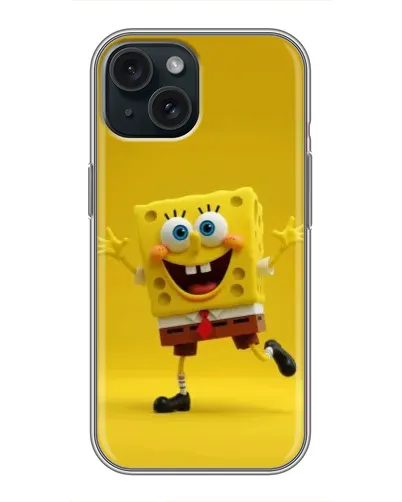 Чохол для iPhone 15 з картинкою «Позитивний Губка Боб»