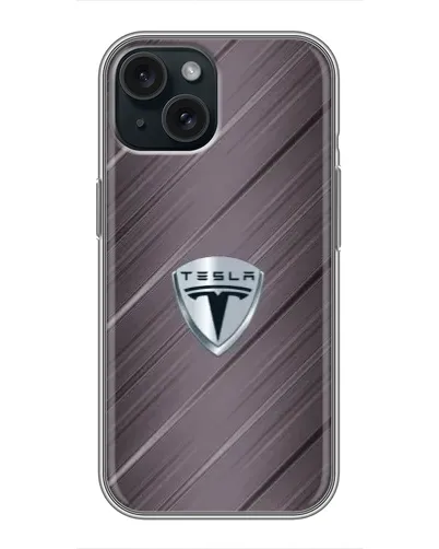 Чохол для iPhone 15 з картинкою «Металева текстура Tesla»