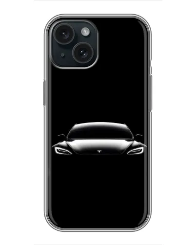 Чохол для iPhone 15 з картинкою «Фари Tesla Night»