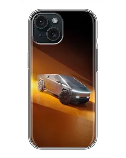 Чохол для iPhone 15 з картинкою «Cybertruck у пустелі»