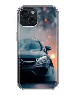 Чохол для iPhone 15 з картинкою «Mercedes — нічне місто»