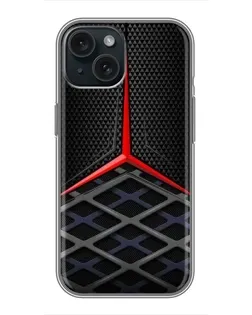 Чохол для iPhone 15 з картинкою «Mercedes Carbon Grid»