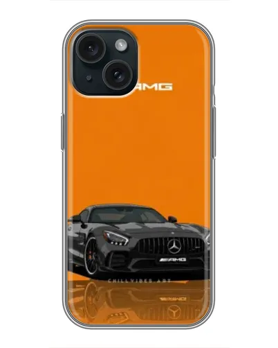 Чохол для iPhone 15 з картинкою «Помаранчевий Mercedes AMG»