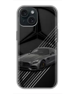 Чохол для iPhone 15 з картинкою «Mercedes AMG — графіка»