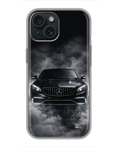 Чохол для iPhone 15 з картинкою «Mercedes у диму»