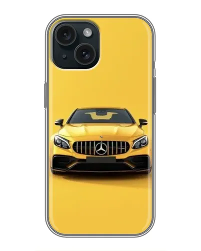 Чохол для iPhone 15 з картинкою «Жовтий Mercedes GT»