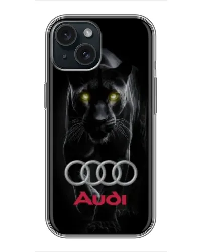 Чохол для iPhone 15 з картинкою «Пантера та Audi»